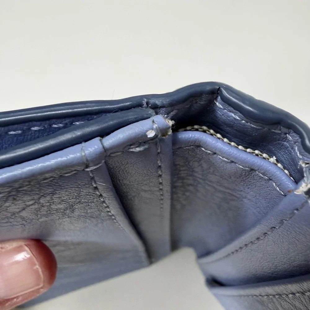 Fossil Liza Bifold Wallet Womens Light Lilac Croc Embossed‎ Leather Classic OS